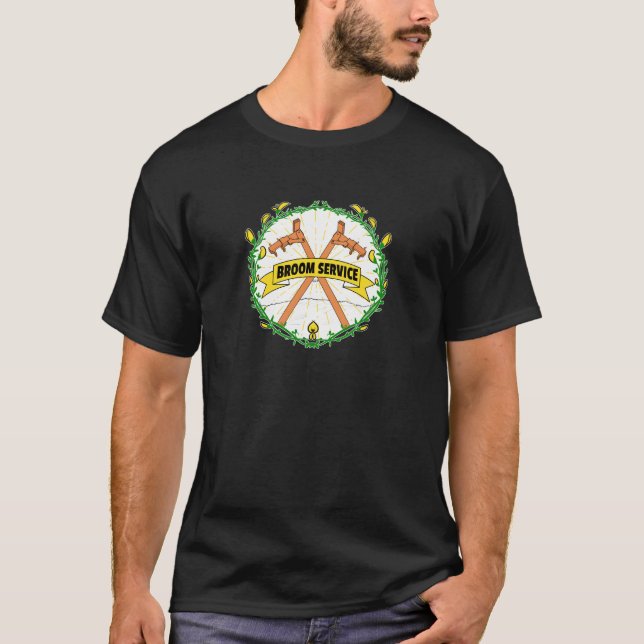 T-shirt Balayez grand orange de service sur l'avant (Devant)