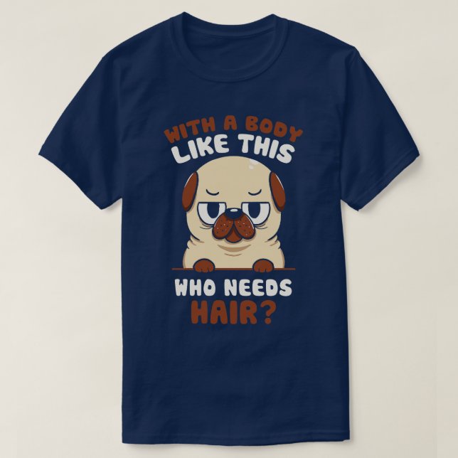 T-shirt Bald Carlin Funny Chien par Tobe Fonseca (Design devant)