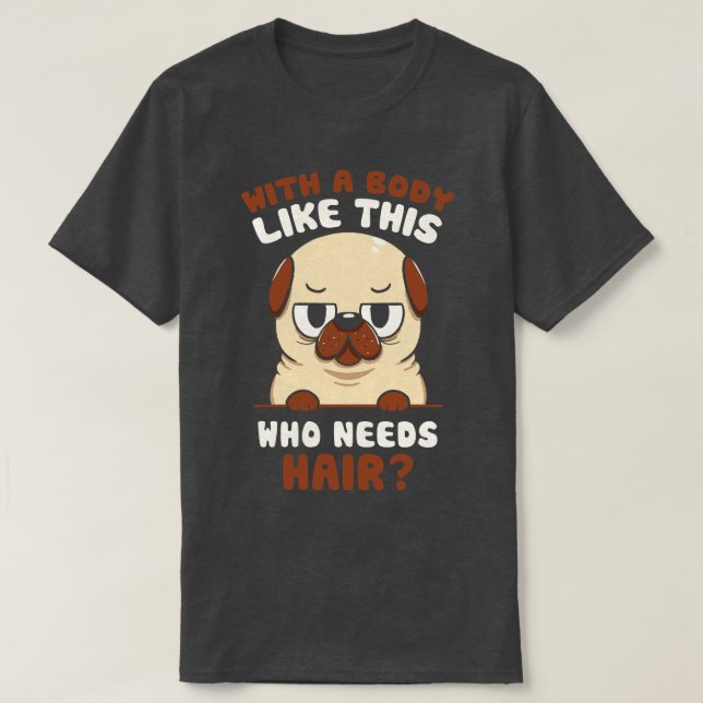 T-shirt Bald Carlin Funny Chien par Tobe Fonseca (Design devant)