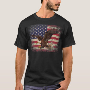 T-shirt Bald Eagle 4 juillet cadeau de Noël American Fla