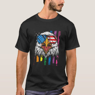 T-shirt Bald Eagle Arc-en-ciel drapeau américain Patriotiq