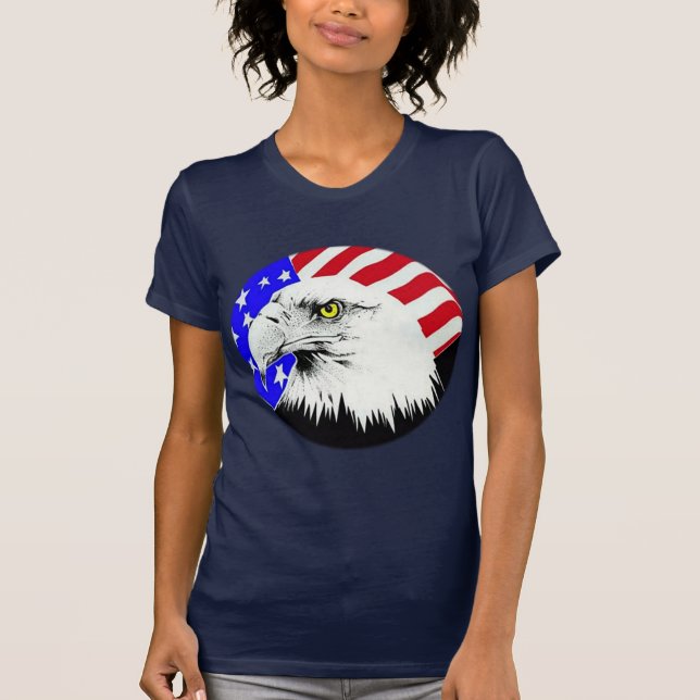 T-shirt Bald Eagle et drapeau américain (Devant)