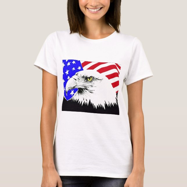 T-shirt Bald Eagle et drapeau américain (Devant)