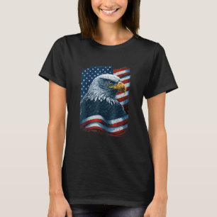 T-shirt Bald Eagle Fière Drapeau Américain Patriotique 4e