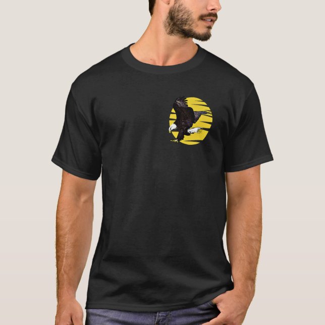 T-shirt Bald Eagle imprint american bird animal head motif (Devant)