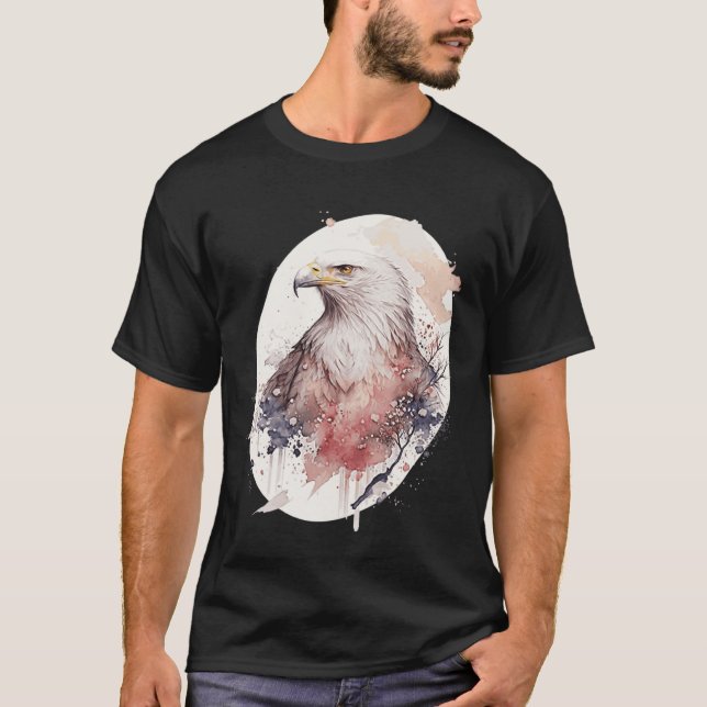 T-shirt Bald Eagle Japanese Cherry Blossom Sakura Wildlife (Devant)
