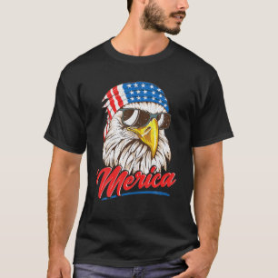 T-shirt Bald Eagle Merica Mullet Amérique USA 4 juillet