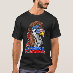 T-shirt Bald Eagle Mullet Merica drapeau américain Patriot