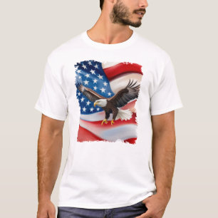 T-shirt Bald Eagle & US Drapeau 4 juillet