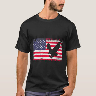 T-shirt Bald Eagle Usa Flag Patriotic Fourth Of July Dom