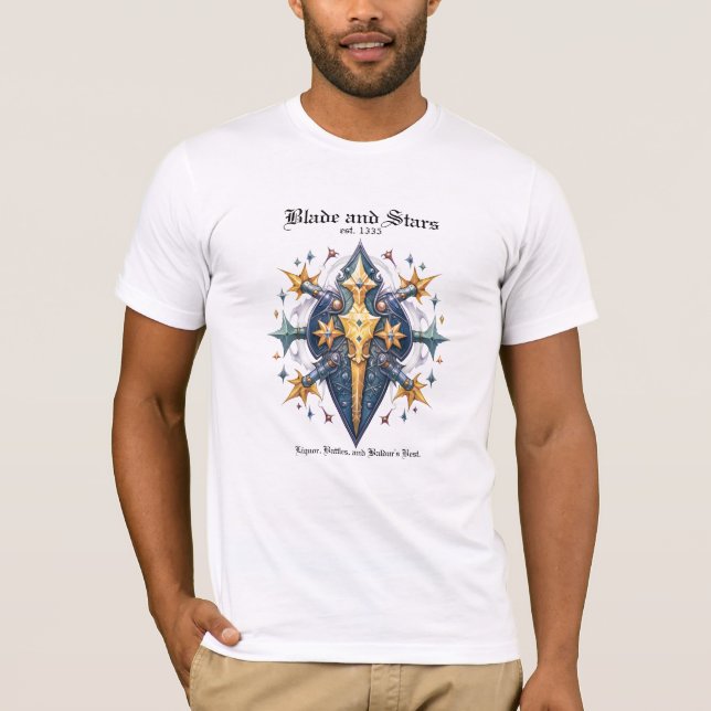T-shirt Baldur's Gate 3 lame et étoiles Fanart (Devant)