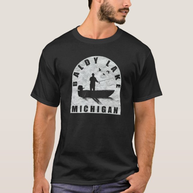 T-shirt Baldy Lake Fishing Michigan   (Devant)