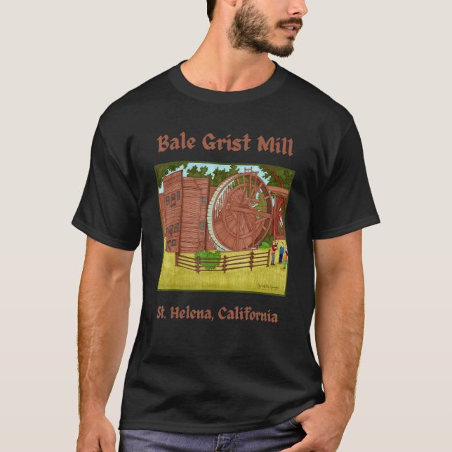 T-shirt Bale Grist Mill St Helena California Napa Valley H (Devant)