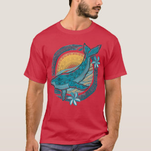 T-shirt Baleine à bosse de plongée vintage hawaïenne