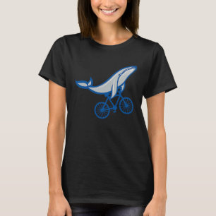 T-shirt Baleine à vélo à bicyclette