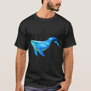 T-shirt Baleine bleue avec des nuages