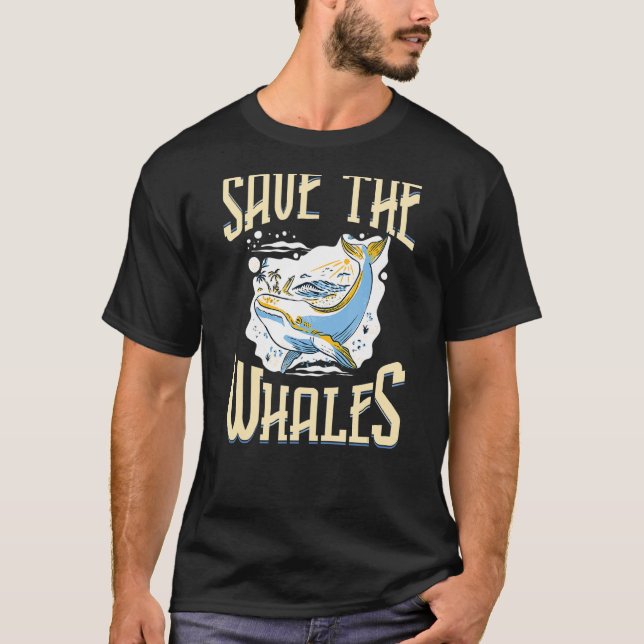 T-shirt Baleine bleue Grotte à bosse Baleines Citations Ri (Devant)