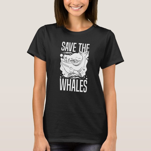 T-shirt Baleine bleue Grotte à bosse Baleines Citations Ri (Devant)