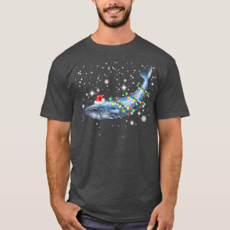 T-shirt Baleine Bleue Noël Couleur Lumières Noël