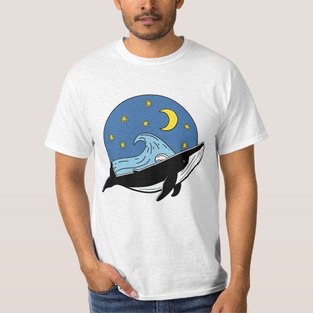 T-shirt baleine céleste (Devant)