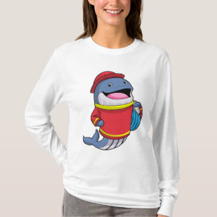 T-shirt Baleine comme pompier avec tuyau
