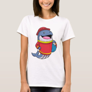T-shirt Baleine comme pompier avec tuyau