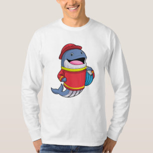 T-shirt Baleine comme pompier avec tuyau