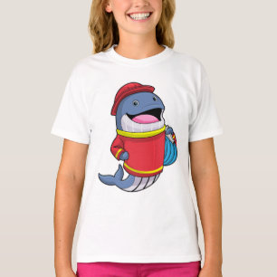 T-shirt Baleine comme pompier avec tuyau