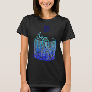 T-shirt Baleine dans un pot - Dégradé bleu