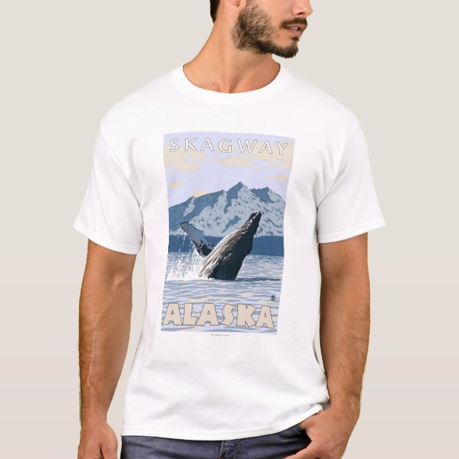 T-shirt Baleine de bosse - Skagway, Alaska (Devant)