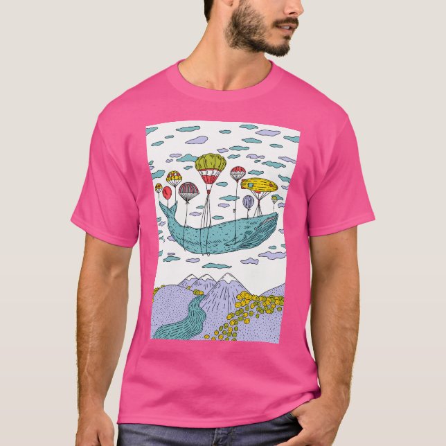 T-shirt Baleine Dream Blue Baseball Sleeve (Devant)