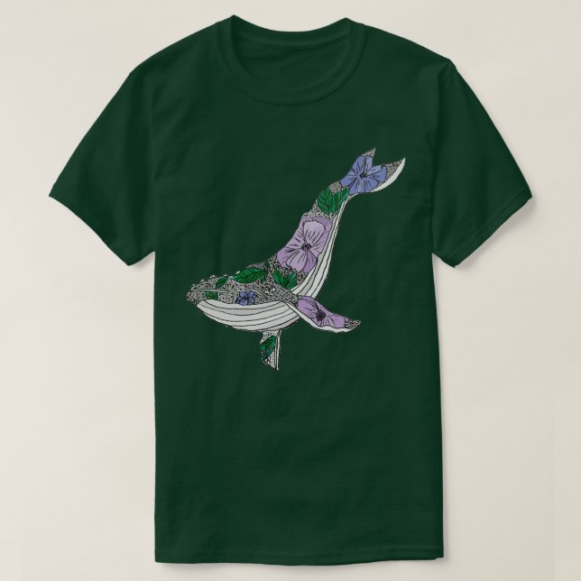 T-shirt Baleine florale 4 (Design devant)