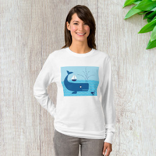 T-shirt Baleine nautique et voilier Océan Blue Sea