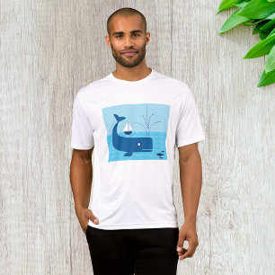 T-shirt Baleine nautique et voilier océan mer bleue