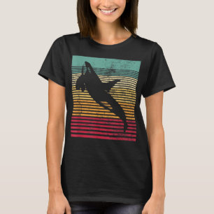 T-shirt Baleine Orca Style Rétro Hommes Femmes Nouveauté V