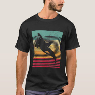T-shirt Baleine Orca Style Rétro Hommes Femmes Nouveauté V