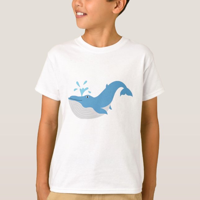 T-shirt Baleine profonde de l'océan bleu (Devant)