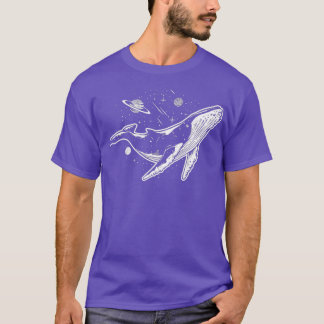 T-shirt Baleine Space Stars Planètes Galaxy Explorer