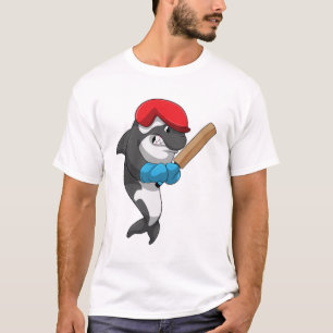 T-shirt Baleine tueuse au cricket avec chauve-souris de cr