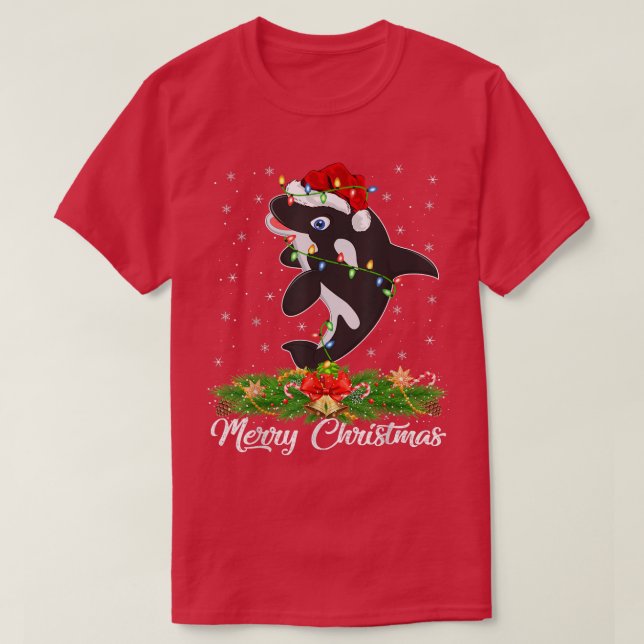 T-shirt Baleine tueuse Lover jumelant Santa Hat Tueur Whal (Design devant)