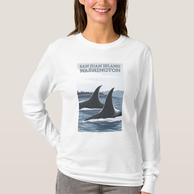 T-shirt Baleines #1 - île de San Juan, Washington d'orque (Devant)