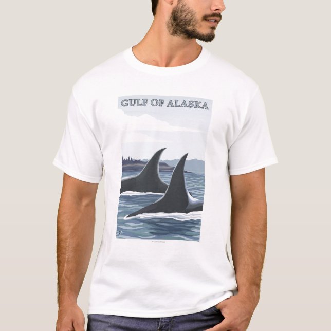 T-shirt Baleines #1 - le golfe d'Alaska d'orque (Devant)