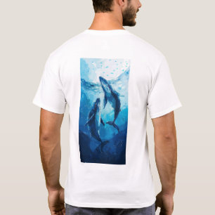 T-shirt Baleines en mer - Illustration simple et créative