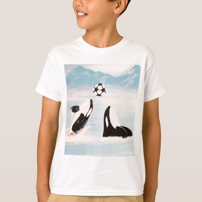 T-SHIRT BALEINES ESPIÈGLES DE BALEINE D'ORQUE JOUANT AU (Devant)
