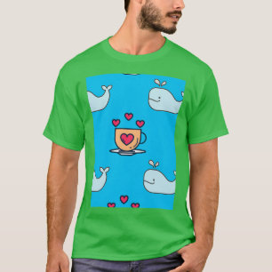 T-shirt Baleines et café