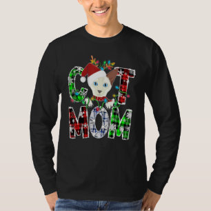 T-shirt Balinais Chat Maman Lights Plaid Xmas Pajama Reind