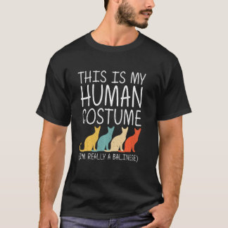 T-shirt Balinais Halloween Costume humain Feline Chat Easy