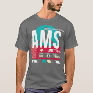 T-shirt Balise 3 du code de l'aéroport AMS d'Amsterdam