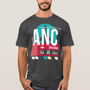 T-shirt Balise de bagage du code de l'aéroport ANC de l'Al