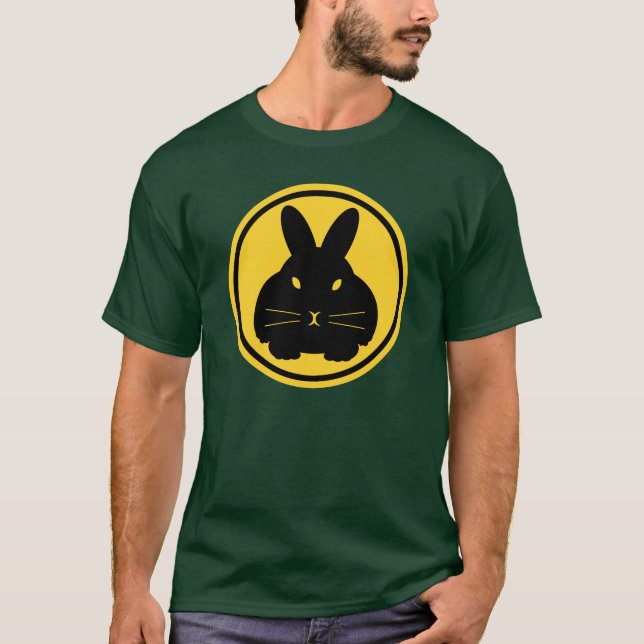 T-shirt Balise de lapin - favoris sur l'avant et de queue (Devant)